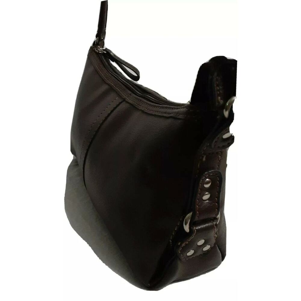 Brown Vtg Relic Purse Authentic Vegan?Leather Crossover Shoulder Adjustable EUC